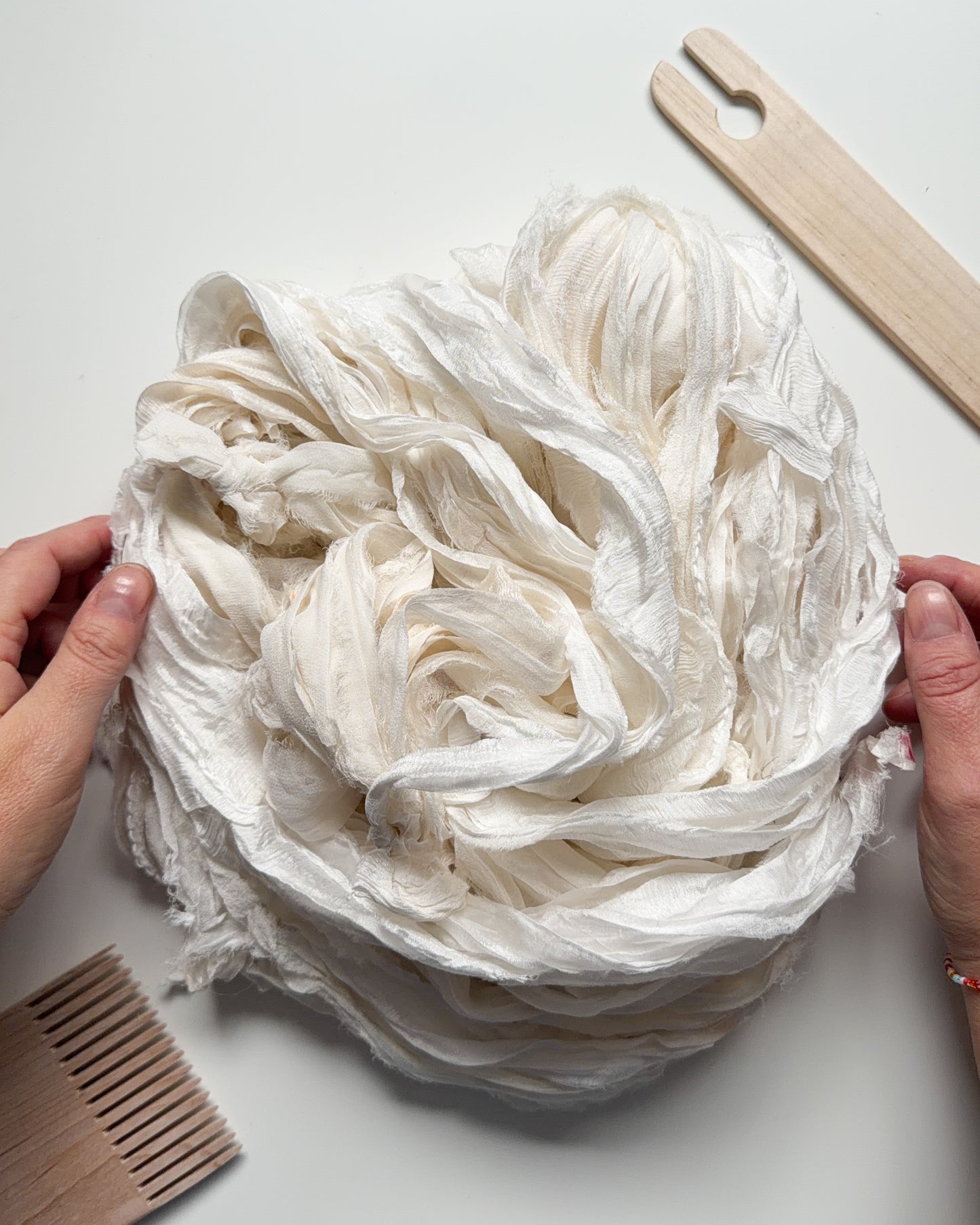 Hand Dyed Silk Chiffon Ribbon