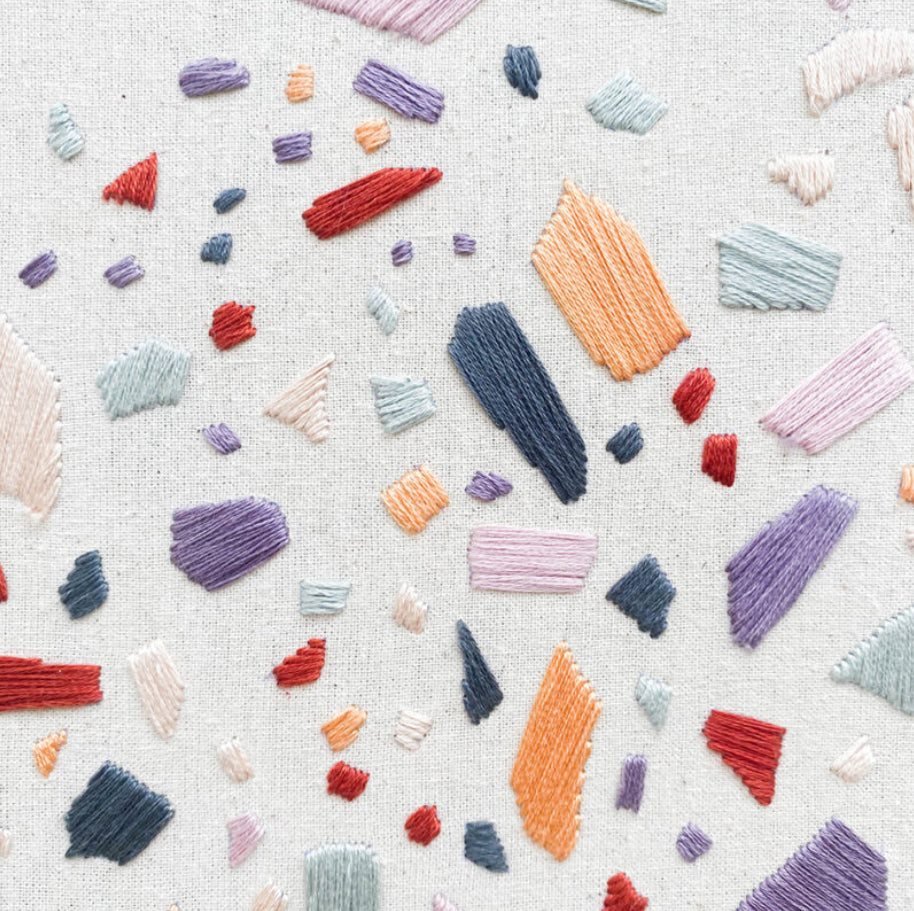 Terrazo Embroidery kit - Purple