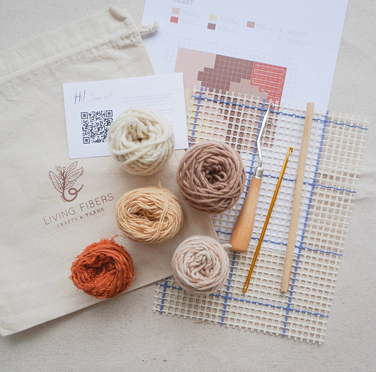 Earth Colors Mini latch hook kit