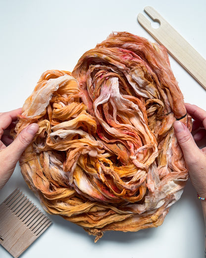 Hand Dyed Silk Chiffon Ribbon