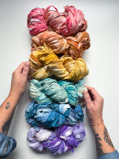 Hand Dyed Silk Chiffon Ribbon