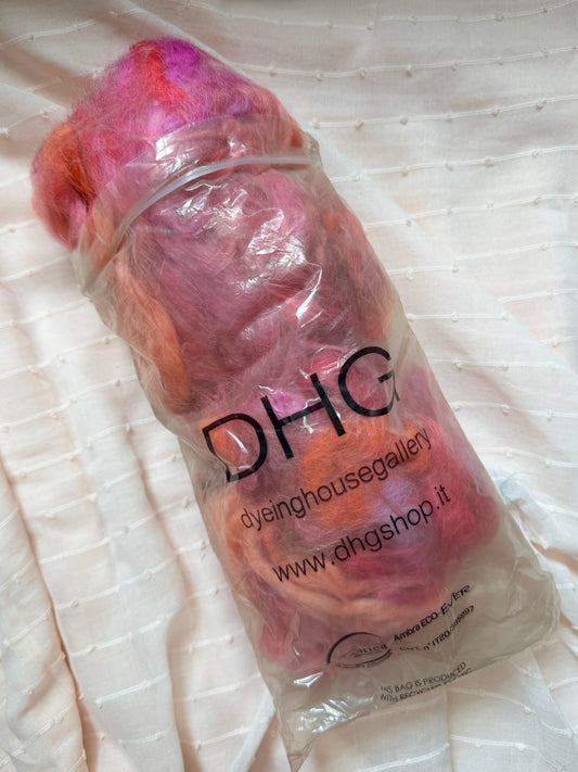 Dark Pink Roving Scraps