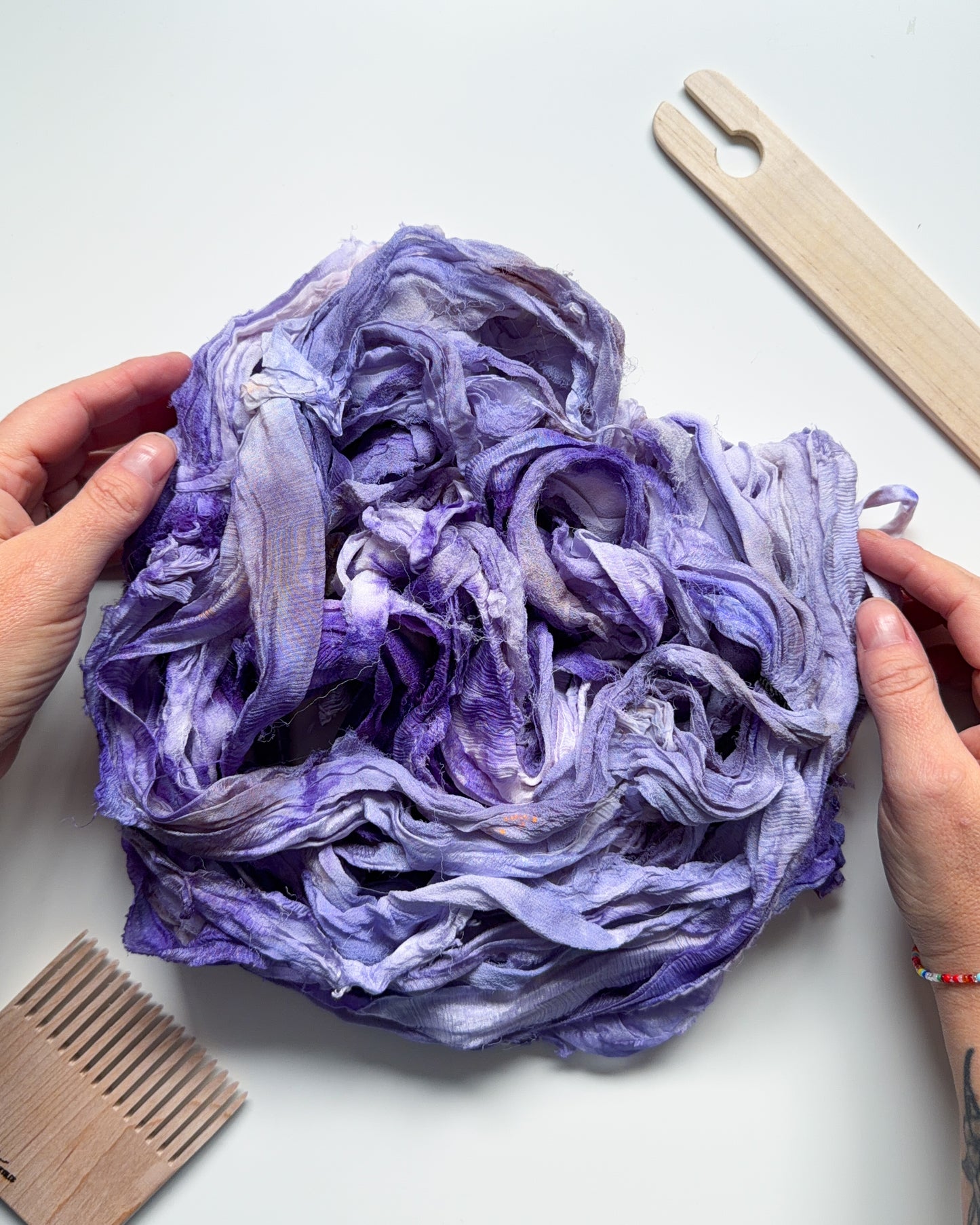 Hand Dyed Silk Chiffon Ribbon