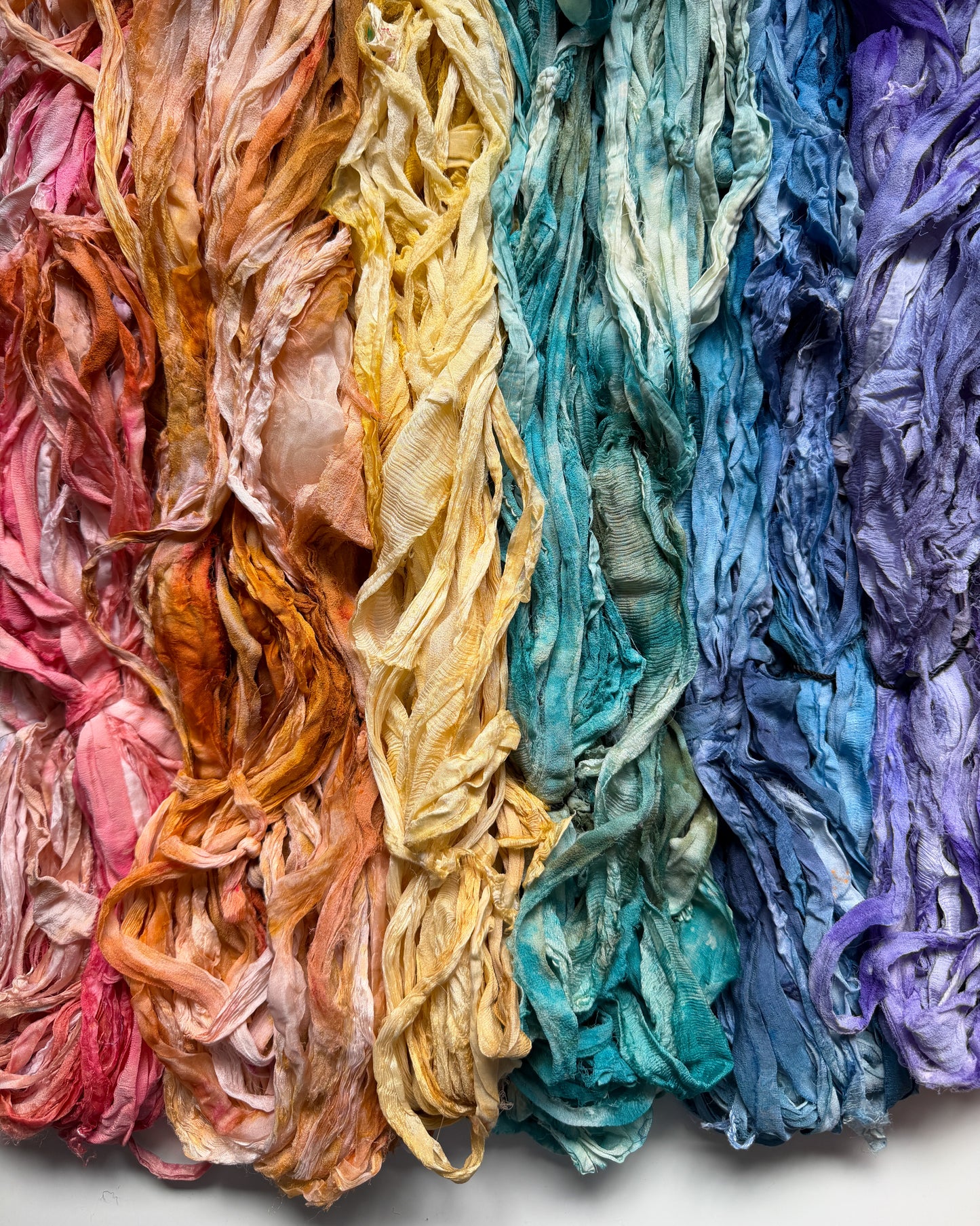 Hand Dyed Silk Chiffon Ribbon