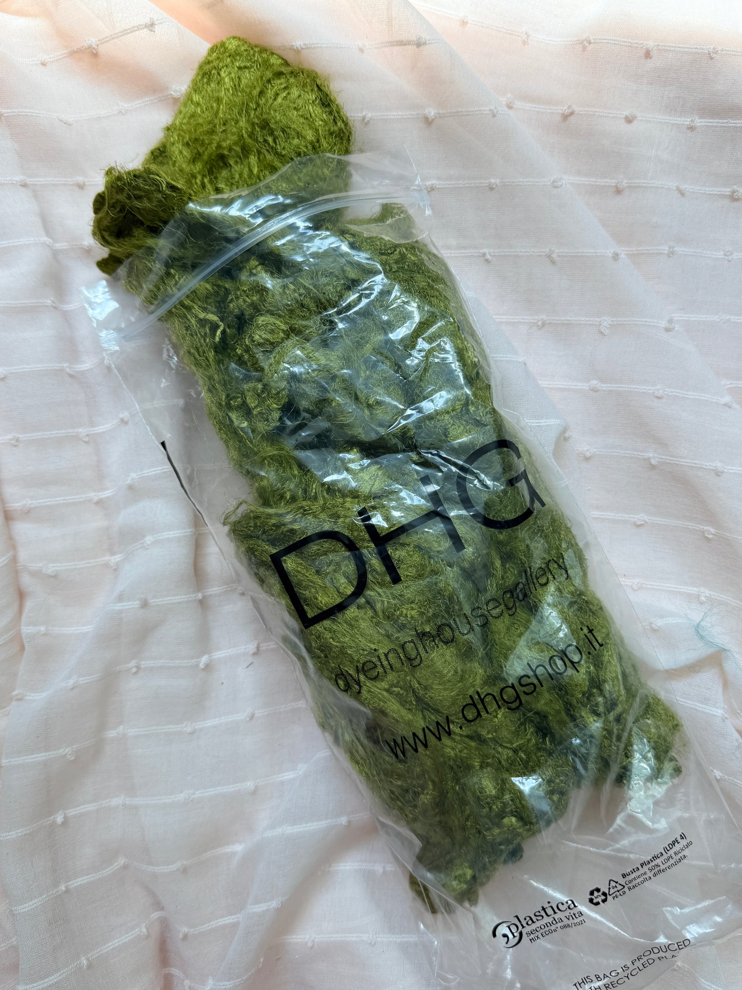 Recycled Sari Scraps Olive