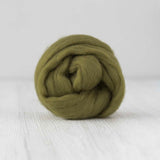 Olive Extra Fine Merino Wool Roving